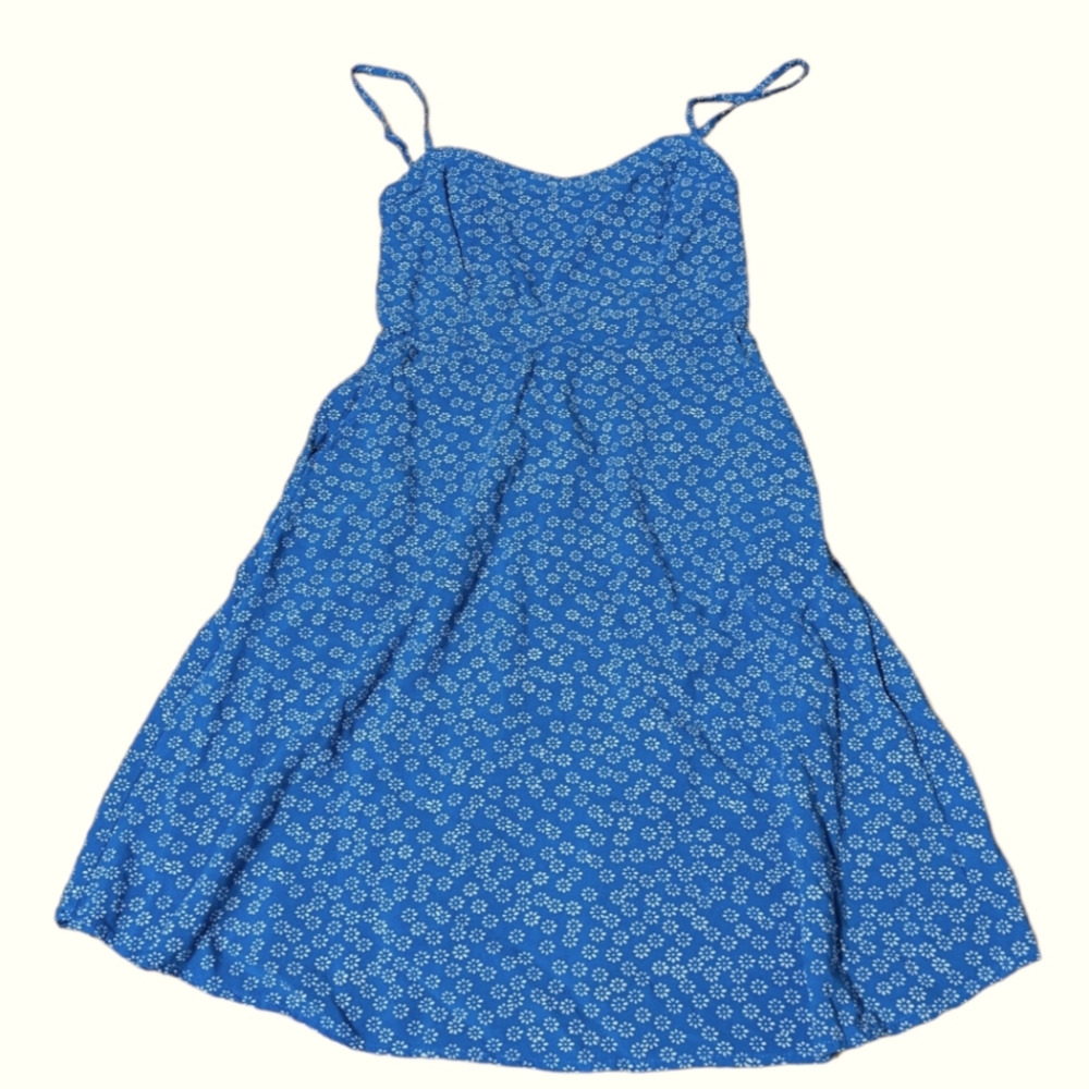 Beautiful floral mini dress purple blue size extra small *with pockets"